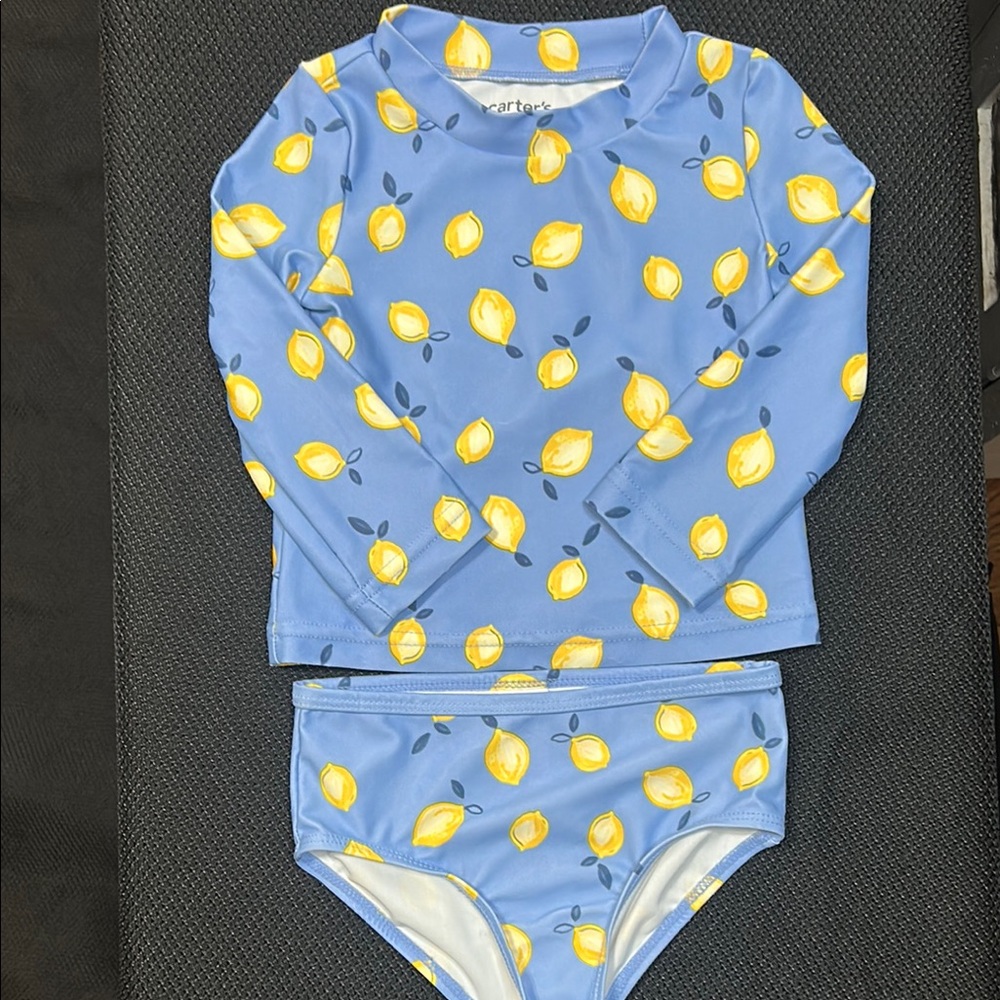 Carter's Blue Lemon Print Kids Swim Set